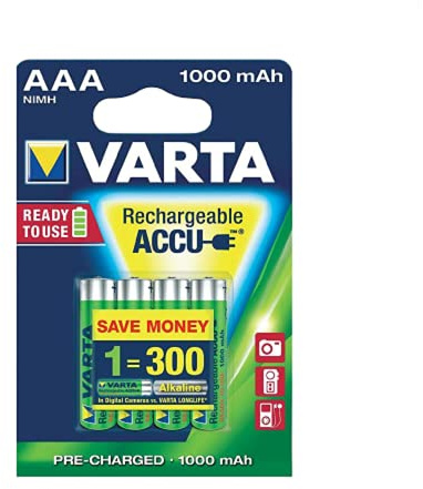 Varta 43471 AAA (Micro)/HR03 (5703) - 1000 mAh - Low-self-discharge NiMH battery (ready-to-use) 1.2 V