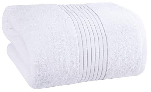 Utopia Towels – Luxurious Jumbo Bath Sheet - 100% Combed Ring-Spun Cotton, Ultra Soft and Highly Absorbent, Thick Large Bathroom Towels 90 x 180 CM's, Large Bathroom Towel (White)