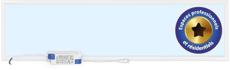 LECOM 2 x Dalle LED 120x30 - Panneau LED Blanc Froid Encastrable Plat pour Plafond Grillé Faux Plafond Pavé Luminaire Plafonnier Salon Bureau (6000K)