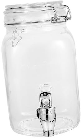 Dispensador De Bebidas Con Grifo Magiclulu Garrafa De Vidrio De 2 Litros Con Tapa Sellada Y Grifo Abs Para Jugo Y Licor