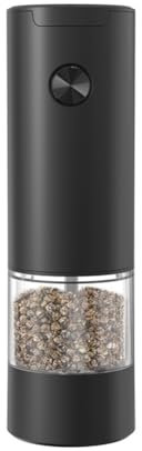 Corghd Moulin à sel et poivre électrique à une main, fonctionnement automatique, grossièreté réglable, alimenté par piles, broyage automatique, facile à installer, facile à utiliser A