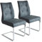 Riess Ambiente 2er Set Freischwinger Stuhl Comfort - anthrazit - Microfaser Stahl-Gestell - Bauhaus Esszimmerstuhl