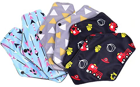 HAMPPLIES 6 Piezas Toalla Sanitaria Bambú Compresas De Diarios Compresas Menstruales Para Uso Diario Higiénicas Reutilizables Menstruación