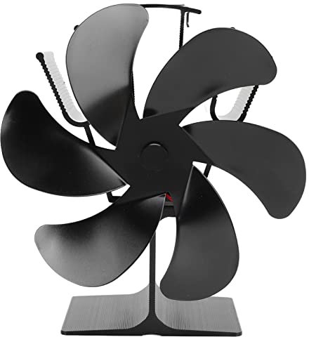 Enlybee Ventilador de estufa de 6 aspas alimentado por calor LT385 4, arranque automático, temperatura, ventilador de chimenea para estufas de leña, mejora la eficiencia del horno, reduce el consumo