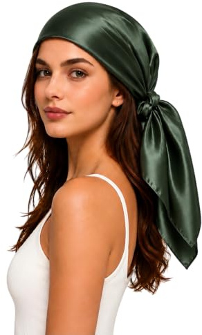 PoeticEHome Foulard per Capelli in 100% Seta di Gelso per Donna 90x90 cm - Monocolore Fascia Capillare per Dormire, Grado 6A Bandana per Crescita Capillare Anti-Crespo, Pronto da Regalare