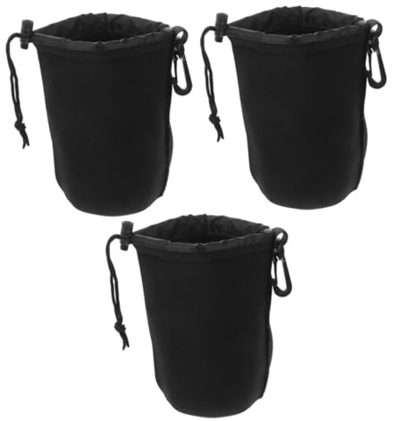 COHEALI Borsa per Obiettivo in Neoprene 3pezzi Coulisse Protezione Acqua per Fotocamera Reflex e Mirrorless