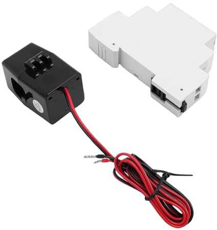 Luocute Contatore di Energia Intelligente, Monitor di Potenza WiFi Monofase su Guida DIN con Trasformatore di Corrente di Tipo Aperto, APP in Tempo Reale per Casa, Dormitorio