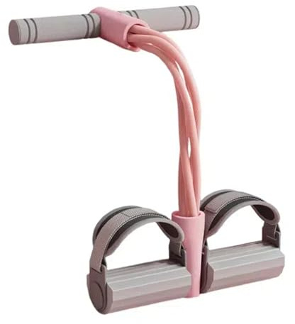 Adjustable Ankle Strap Resistance Band with Handle, Upgraded 6 Tube Manual Tension Training Pedal, Natural Rubber Foot Resistance Band, Fits All Foot Sizes and Weights (Purple)