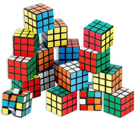 DigShambala 24 Pièces Mini Cubes Magiques 3x3, Cubes de 3 cm en Plastique, Jouets de Voyage Colorés pour Anniversaires, Récompenses Scolaires et Jeux de Groupe