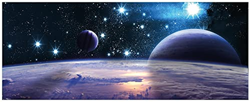 Wallario Poster - Planeten im Weltall in Premiumqualität, Größe: 80 x 200 cm XXL-Poster