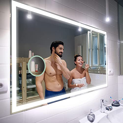 FORAM Moderne Miroir avec LED Illumination Salle de Bain avec Accessoires - sur Mesure - LED Lumineux Miroir avec Éclairage intégré L01
