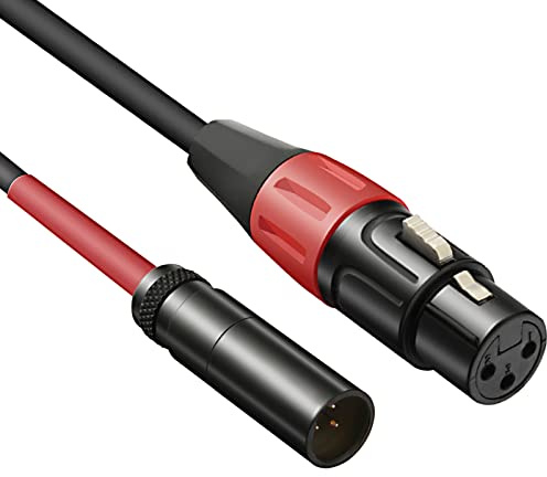 Jomley Mini XLR Mikrofonkabel 3-Pin till 3-Pin Adapter, 0.3 m