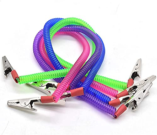 RZJZGZ - 4 mollette elastiche per tovaglioli, 40.6 - 238.8 cm, con catenine colorate per grembiuli, bavaglini per catenina, tovaglioli, cordino da collo, accessorio per denti/anziani/bambino