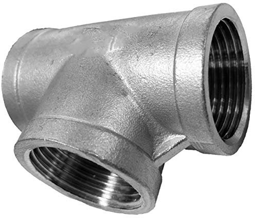 MegaHaustechnik T Stück aus V4A Edelstahl 1 Zoll IG x IG x IG DN25 Innengewinde Innendurchmesser 30mm Gewinde Fitting Trinkwasser geeignet Rohr Verschraubung 90° Grad Abzweig 3 Anschlüsse INOX
