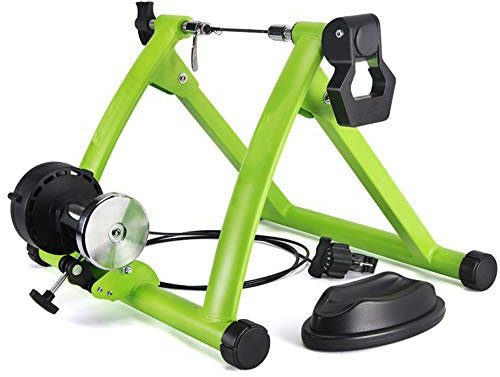 ZXCVB Fahrrad Rollentrainer,für Fahrrad 24-29 Zoll Mit 7-gänge Schalten Rollentrainer Digital Direktantrieb,Indoor Fahrrad Übungsständer Aus Stahl,Green-Trainer