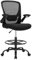 SONGMICS Drafting Chair with Flip-up Armrests, Mesh Office Chair, Ergonomic Painting Chair with Height Adjustable Lumbar Support and Footrest, for Standing Desk, Bar Counter, Black OBN026B02