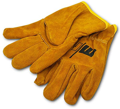 VECTOR Welding - Guanti da lavoro per saldatura Wig Mig, lunghezza 35 cm, doppia cucitura