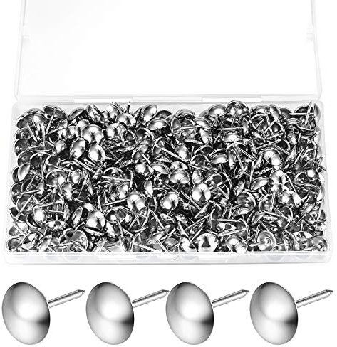 320 Clous de Tapissier, épingles de Tapisserie Ameublement, Punaises Décoratives de Meubles, épingles à Poussoirs Antiques, Dessin Chaises Tapis de Clous épingles Goujons Punaises - 11x17 MM/Argent