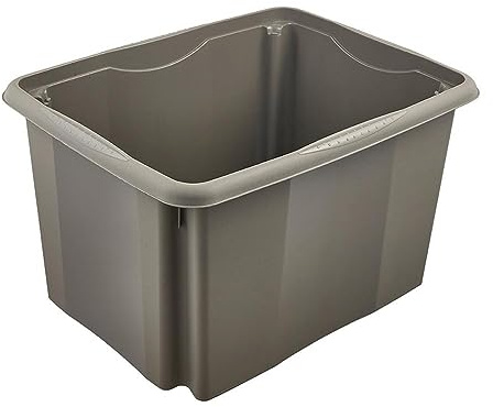 keeeper Aufbewahrungsbox mit Dreh-/Stapelsystem, 44,5 x 34,5 x 27 cm, 30 l, Emil Eco Line, Eco-Grau