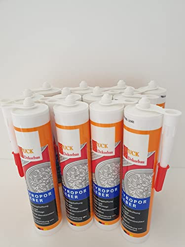 12 x Styroporkleber Acrylkleber Zierleisten Kleber Stuck Montagekleber Silikon