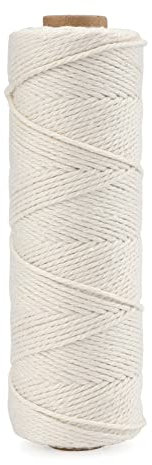 Hilo de algodón de macramé para Manualidades, 1,5 mm x 100 m, para Manualidades, Embalaje de Regalo, jardinería (Beige)
