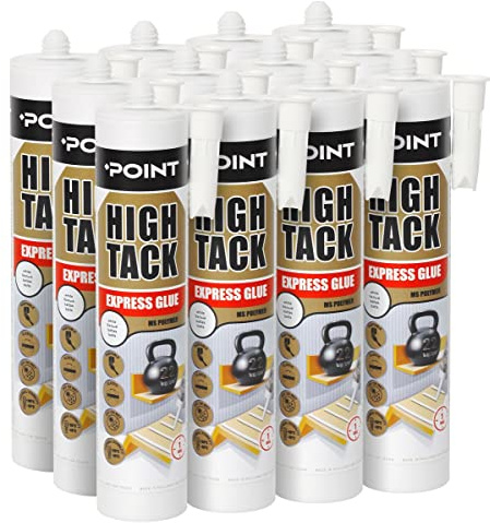 Colle de montage [12 x 290 ml] – Colle extra forte imperméable haute élasticité surfaces humides et sèches – Peut être peinte Hybrid MS Polymère Colle de construction Colle de montage pour intérieur