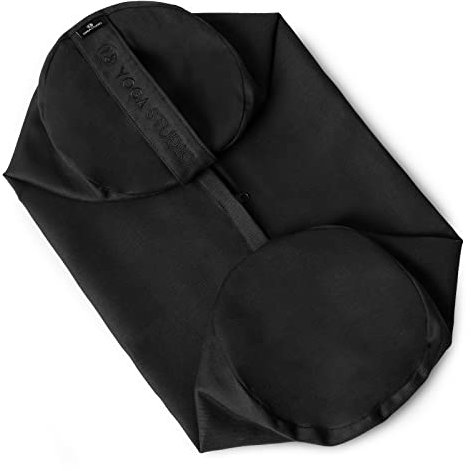 Yoga Studio Ersatzbezug für Nackenrolle, Bio-Baumwolle, mit Griff und Reißverschluss, nur Bezug, Schwarz