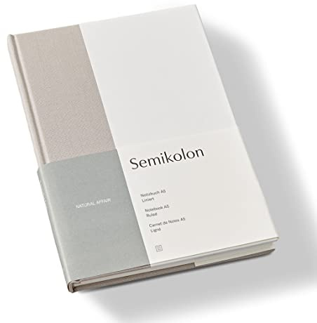 Semikolon 368726 Notizbuch Natural Affair A5 liniert - 176 Seiten, cremeweißes Papier - Lesezeichen - Desert