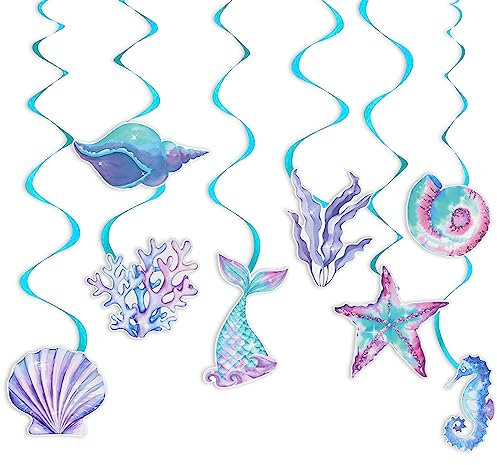 Sirena de Cumpleaños, Decoración Iridescente, Caballero de Mar de Sirena, Papel Holográfico, Mundo Submarino, Accesorios