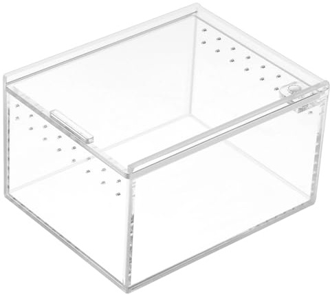 Alipis Reptile Feeding Box Acrylic Reptile Habitat Terrarium Breeding Tank, Tarantula Enclosure for Snail Amphibians Spider Jumping Spider