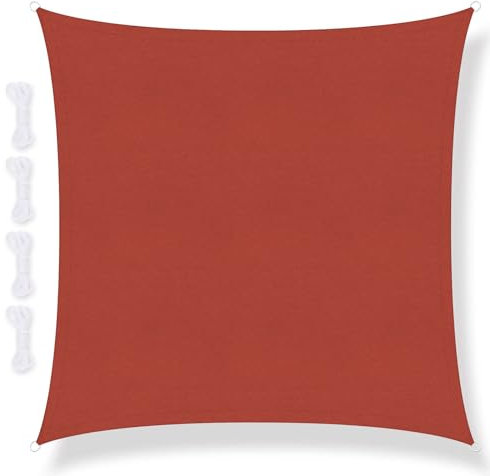 PATIO PLUS Sun Shade Sail 3.6 * 3.6m Square, 300D Oxford Fabric Garden Sail PU Coating UV Block, Patio Canopy Durable for Outdoor Yard Lawn Pool Backyard Wine Red BLSHS3636-WRD