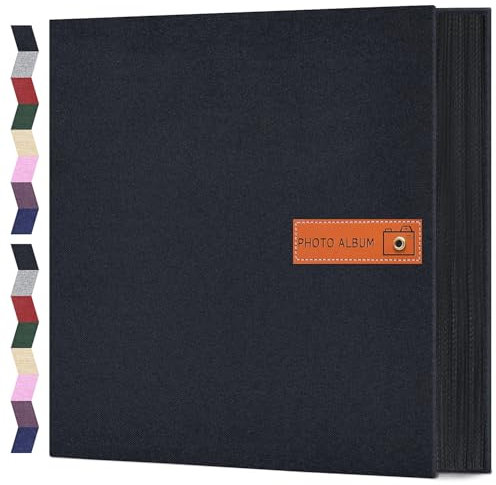 popotop Photo Album 4x6 600 Pockets Photo with Label, Linen Hardcover Photo Albums for Wedding Gifts Baby Memory Travel Anniversary Brithday School, Picture Book with Horizontal & Vertical Photos