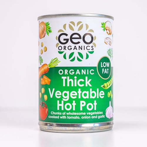 Geo Organics Vegetable Hot Pot 400g (Pack of 1) - Organic One-Pot Dish with Carrots, Parsnips, Potatoes, Mushrooms, and Tomatoes | Vegan & Gluten-Free | Heat & Serve for Quick and Flavorful Meals