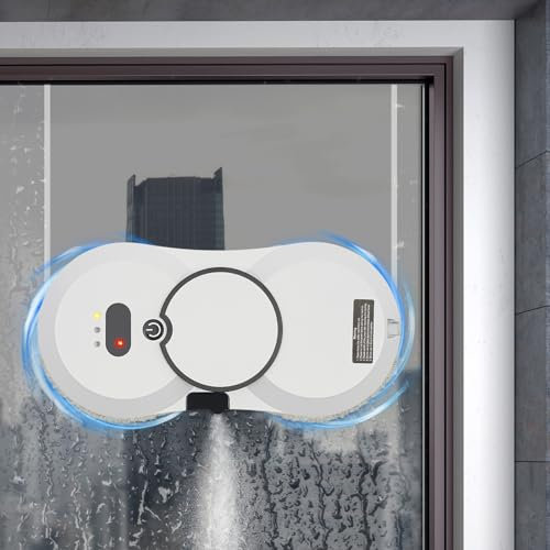 Profi Fensterputzroboter 2800pa Fensterputzer Elektrisch Fensterreinigungsmaschine mit intelligenten Wasser-Sprüh-Nass-Wisch-Technologie, Fernbedienung und 10 Reinigungstüchern, Weiß