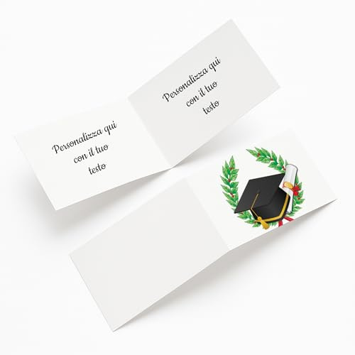 PV Grafik 100 Bigliettini Laurea Personalizzati per Bomboniere, Cartoncini Regalo o Biglietti Confetti per Festa di Laurea. (L8)