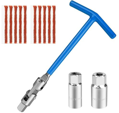 Dyiouxin Zündkerzenschlüssel Satz,T-Griff Zündkerzen Steckschlüssel,Zündkerzenschlüssel Universal,Zündkerzen Entferner Werkzeug,16 mm /21mm Zündkerzenschlüssel Set,T-Bar-Steckschlüssel,Kerzenschlüssel