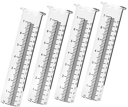 Toyvian 4pièces Pluviomètre Extérieur Transparent Instrument De Mesure De Pluie pour Jardin Et Pelouse Outil De Mesure Portable pour Collecte Eau