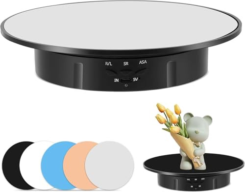 Piatto girevole elettrico per torte e decorazioni, piatto girevole automatico per fotografia alimentare e videografia, supporto per torta girevole