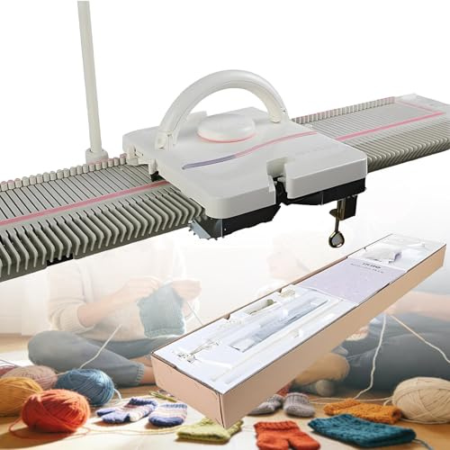 TozMvi Máquina De Tejer Automática para Adultos, Calibre Medio De 6,5 Mm, 150 Puntos, Dispositivo para Tejer Bufandas/Gorros, Juego De Herramientas De Costura Domésticas De Plástico