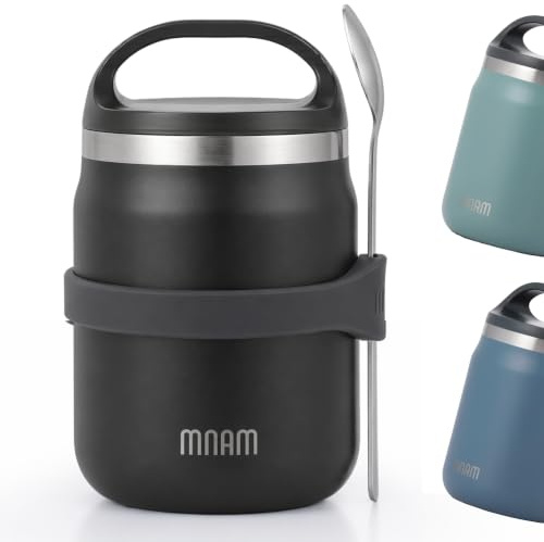 mnam termobehållare för mat 700 ml, rostfritt stål varmhållningslåda för