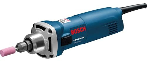 Bosch Professional Straight Grinder GGS 8 C (240V, 600W, incl. Single-Ended Open-jaw Spanner, Collet with Locking nut 6 mm)