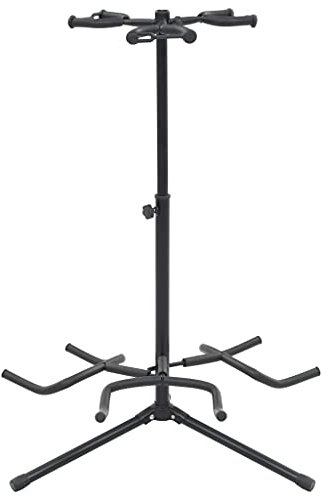 vidaXL Gitarrenständer Universal für 3 Gitarren Stativ Ständer Rockstand Halter Gitarrenhalter Gitarrenstativ Gitarrenzubehör Schwarz Stahl
