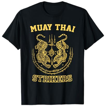 Muay Thai Kickboxing Combattente MMA Tigre Sak Yant Maglietta