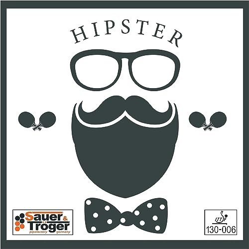 Sauer & Tröger Revêtement pour Tennis de Table Picots mi-Longs | Hipster | Rouge, Noir | 1,1 1,5 1,9 (Rouge, 1,1 mm)