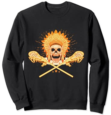 Lacrosse Spieler Indianer Helm Sweatshirt