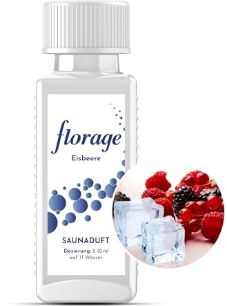Florage 100ml Saunaaufguss EISBEERE - 50 Jahre Erfahrung als deutsche Duftmanufaktur, hochergiebiges Aufgussmittel für die Sauna, viele Aufguss Düfte, vegan und ohne Tierversuche, auch als Set