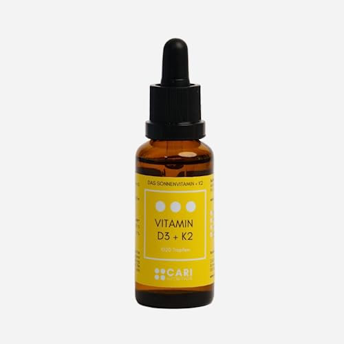 Vitamin D3 + K2 Tropfen | 1020 Tropfen | 1000 I.E. | hochdosiert | flüssig | made in Germany