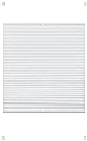 YOURSOL EASYFIX Plissee Pia zum Klemmen, Weiß, 90 x 220 cm, ohne Bohren, blickdichter Sichtschutz für Fenster und Türen