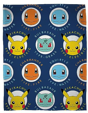 Character World Offizielle Pokemon Fleecedecke | Superweicher, Warmer Überwurf, Gotta-Design mit Pikachu