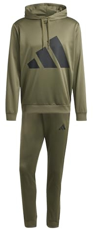 adidas Hombre BIG LOGO FRENCH TERRY HOODED TRACKSUITS, olive strata, M
